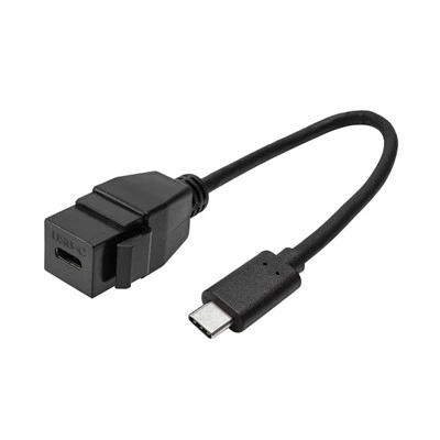 USB C Male To Female Panel Mount Insert Adapter Keystone Jack Cable Untuk Plat Muka Soket Dinding